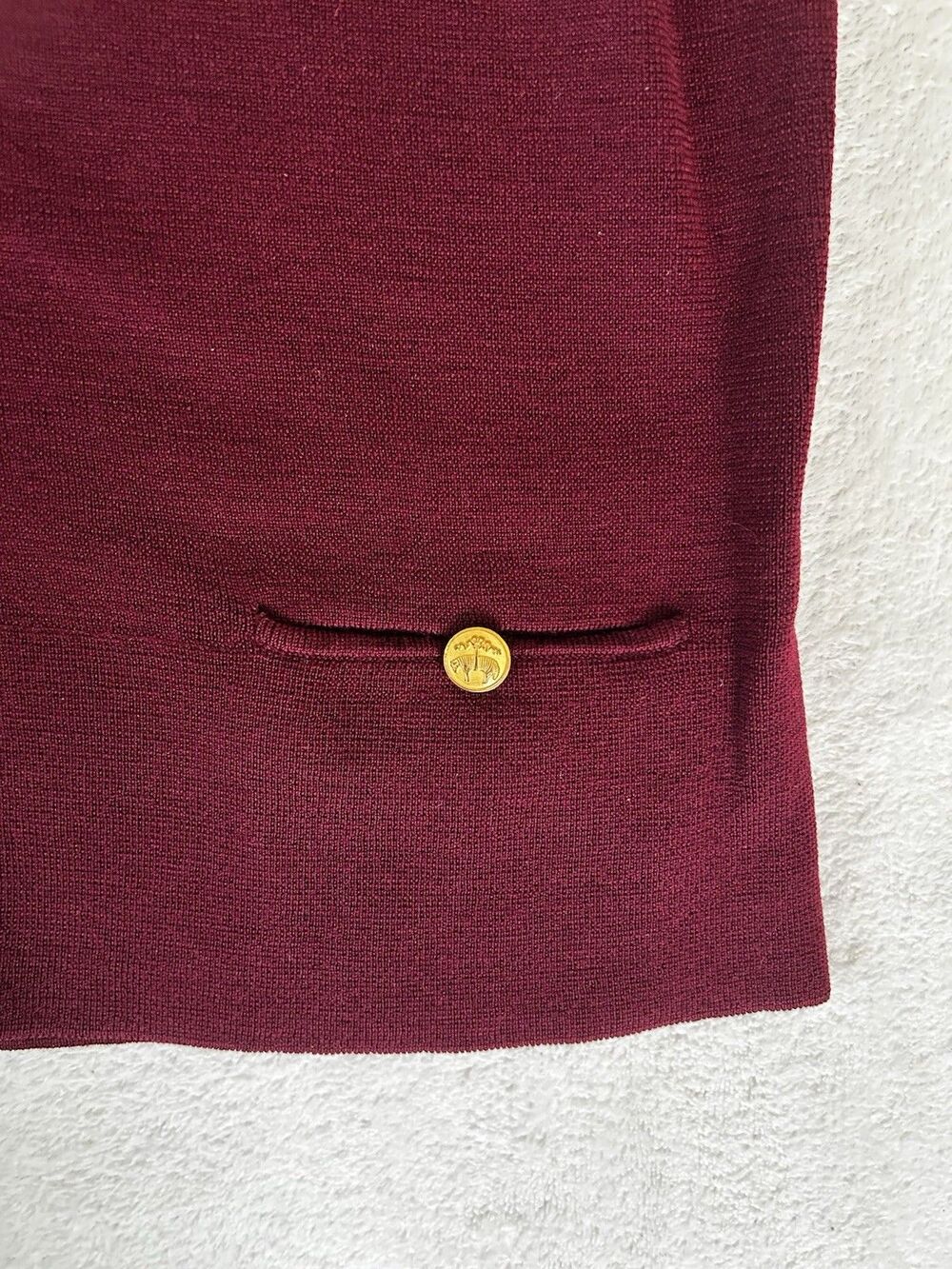 Brooks Brothers Italian Merino Wool V-Neck Sweater Vest Burgundy XL preppy Gold - Picture 9 of 11
